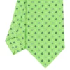 CRAVATTA SARTORIALE CLASSICA IN SETA VERDE CHIARO Microfantasia fiore
