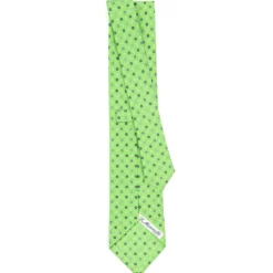 CRAVATTA SARTORIALE CLASSICA IN SETA VERDE CHIARO Microfantasia fiore