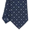 CRAVATTA SARTORIALE CLASSICA IN SETA BLU SCURO Microfantasia fiore