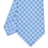 CRAVATTA SARTORIALE CLASSICA IN SETA AZZURRA Microfantasia fiore