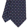 CRAVATTA SARTORIALE CLASSICA IN SETA BLU SCURO Microfantasia fiore