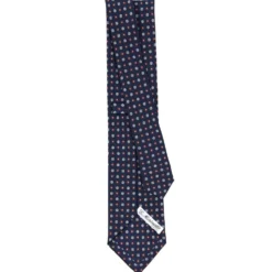 CRAVATTA SARTORIALE CLASSICA IN SETA BLU SCURO Microfantasia fiore