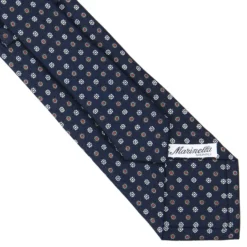 CRAVATTA SARTORIALE CLASSICA IN SETA BLU SCURO Microfantasia fiore