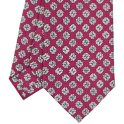 CRAVATTA SARTORIALE CLASSICA IN SETA BORDEAUX Microfantasia fiore