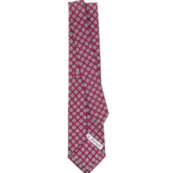 CRAVATTA SARTORIALE CLASSICA IN SETA BORDEAUX Microfantasia fiore