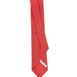 CRAVATTA SARTORIALE CLASSICA IN SETA ROSSA Microfantasia fiore