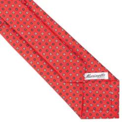 CRAVATTA SARTORIALE CLASSICA IN SETA ROSSA Microfantasia fiore