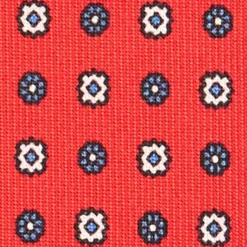 CRAVATTA SARTORIALE CLASSICA IN SETA ROSSA Microfantasia fiore