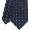 CRAVATTA SARTORIALE CLASSICA IN SETA BLU SCURO Microfantasia fiore