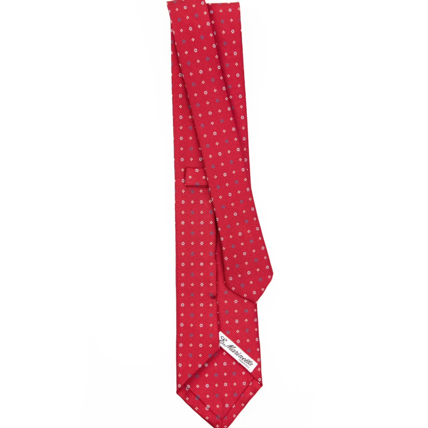 CRAVATTA SARTORIALE CLASSICA IN SETA BORDEAUX Microfantasia fiore