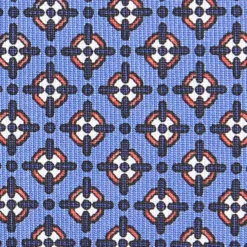 CRAVATTA SARTORIALE CLASSICA IN SETA AZZURRO POLVERE Microfantasia fiore