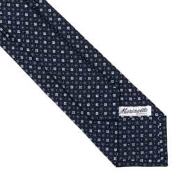CRAVATTA SARTORIALE CLASSICA IN SETA BLU SCURO Microfantasia fiore