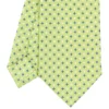 CRAVATTA SARTORIALE CLASSICA IN SETA VERDE CHIARO Microfantasia fiore