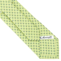 CRAVATTA SARTORIALE CLASSICA IN SETA VERDE CHIARO Microfantasia fiore
