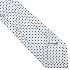 CRAVATTA SARTORIALE CLASSICA IN SETA BIANCA Microfantasia fiore