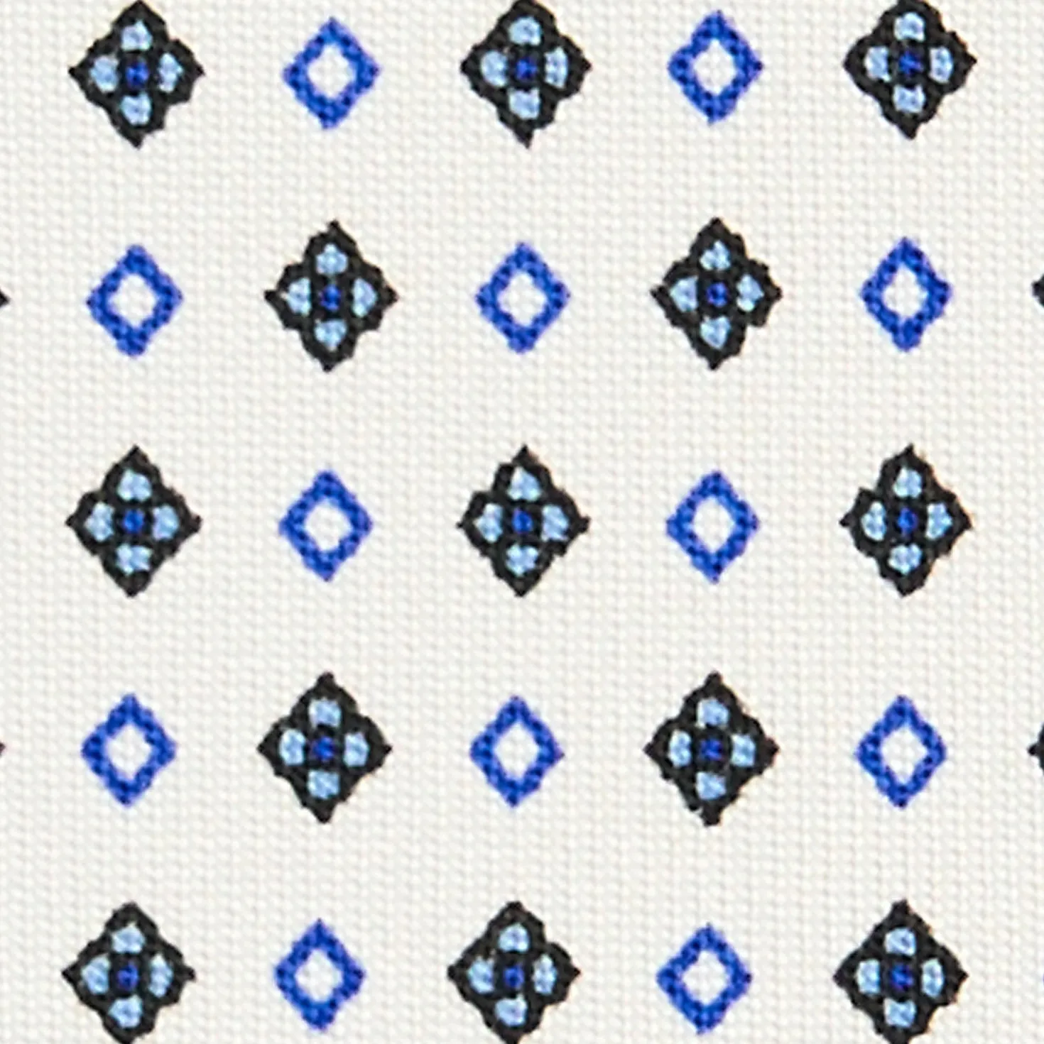 CRAVATTA SARTORIALE CLASSICA IN SETA BIANCA Microfantasia fiore