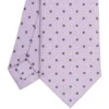 CRAVATTA SARTORIALE CLASSICA IN SETA LILLA Microfantasia fiore