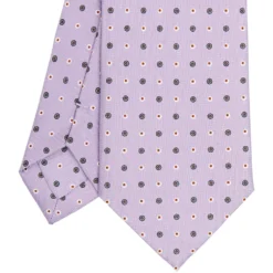 CRAVATTA SARTORIALE CLASSICA IN SETA LILLA Microfantasia fiore