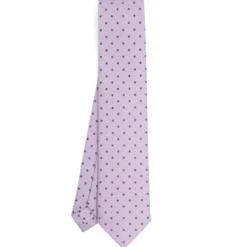 CRAVATTA SARTORIALE CLASSICA IN SETA LILLA Microfantasia fiore