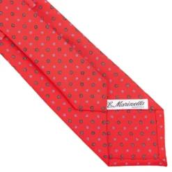 CRAVATTA SARTORIALE CLASSICA IN SETA ROSSO Microfantasia fiore