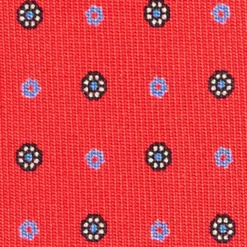 CRAVATTA SARTORIALE CLASSICA IN SETA ROSSO Microfantasia fiore