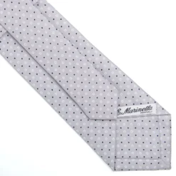 CRAVATTA SARTORIALE CLASSICA IN SETA GRIGIO CHIARO Microfantasia fiore