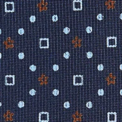 CRAVATTA SARTORIALE CLASSICA IN SETA BLU SCURO Microfantasia fiore