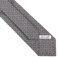 CRAVATTA SARTORIALE CLASSICA IN SETA GRIGIO CHIARO Microfantasia fiore
