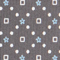 CRAVATTA SARTORIALE CLASSICA IN SETA GRIGIO CHIARO Microfantasia fiore