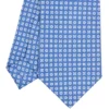 CRAVATTA SARTORIALE CLASSICA IN SETA AZZURRO POLVERE Microfantasia fiore
