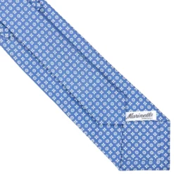 CRAVATTA SARTORIALE CLASSICA IN SETA AZZURRO POLVERE Microfantasia fiore