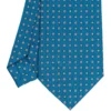 CRAVATTA SARTORIALE CLASSICA IN SETA BLU MEDIO Microfantasia fiore