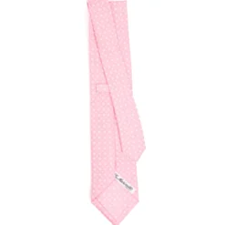 CRAVATTA SARTORIALE CLASSICA IN SETA ROSA Microfantasia fiore