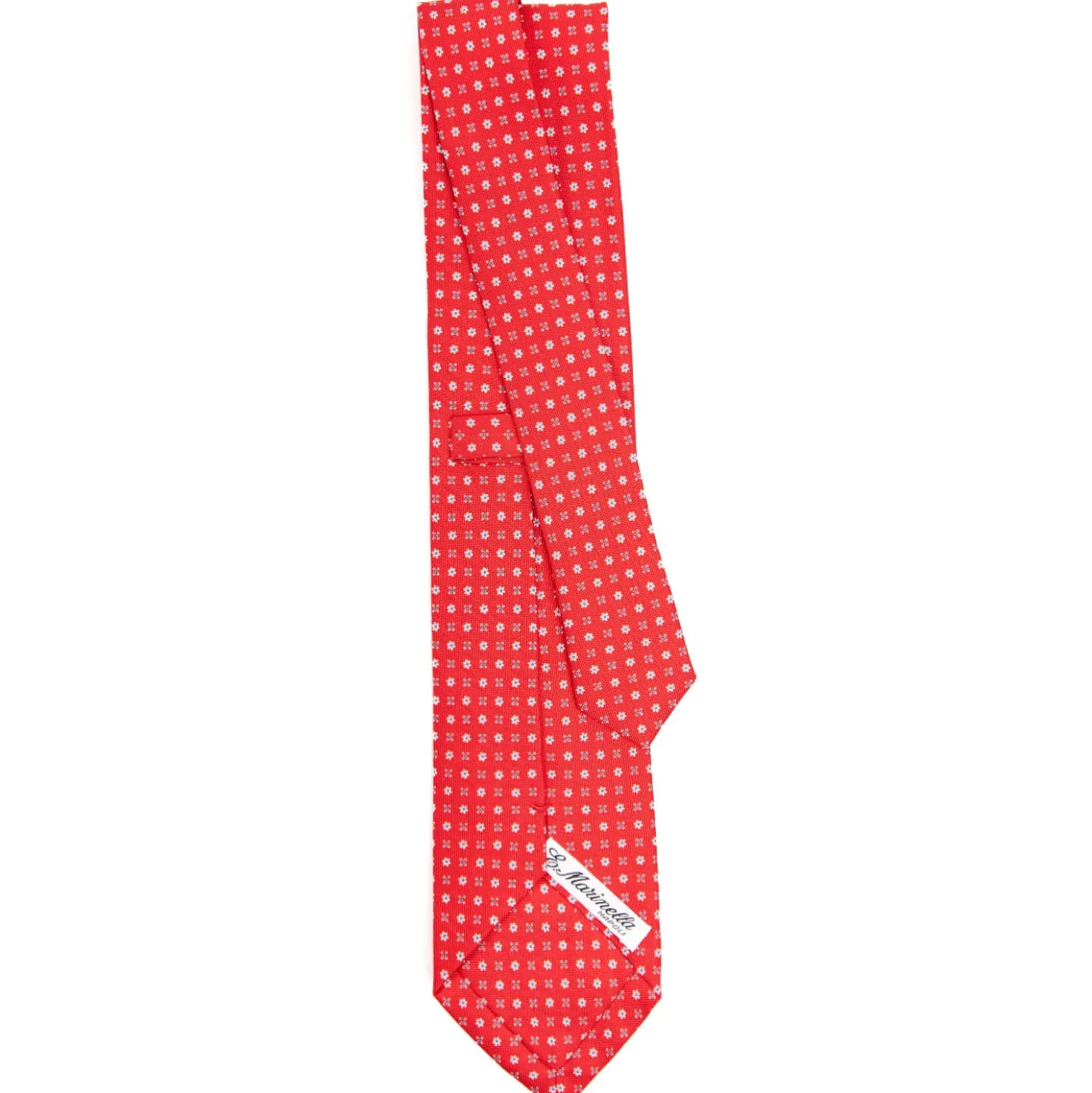 CRAVATTA SARTORIALE CLASSICA IN SETA ROSSA Microfantasia fiore