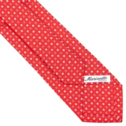 CRAVATTA SARTORIALE CLASSICA IN SETA ROSSA Microfantasia fiore