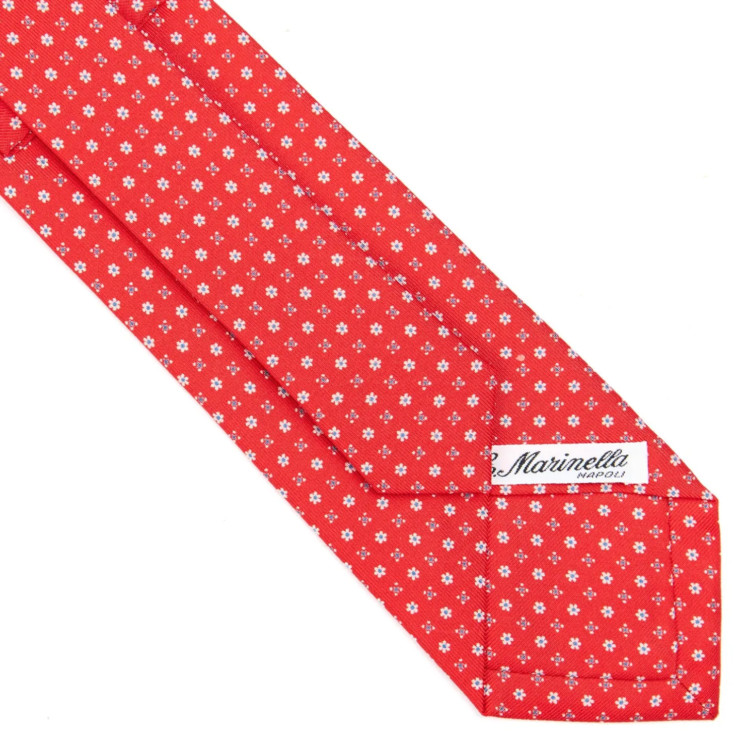 CRAVATTA SARTORIALE CLASSICA IN SETA ROSSA Microfantasia fiore
