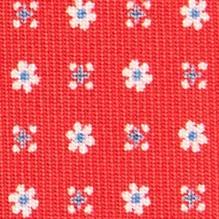 CRAVATTA SARTORIALE CLASSICA IN SETA ROSSA Microfantasia fiore