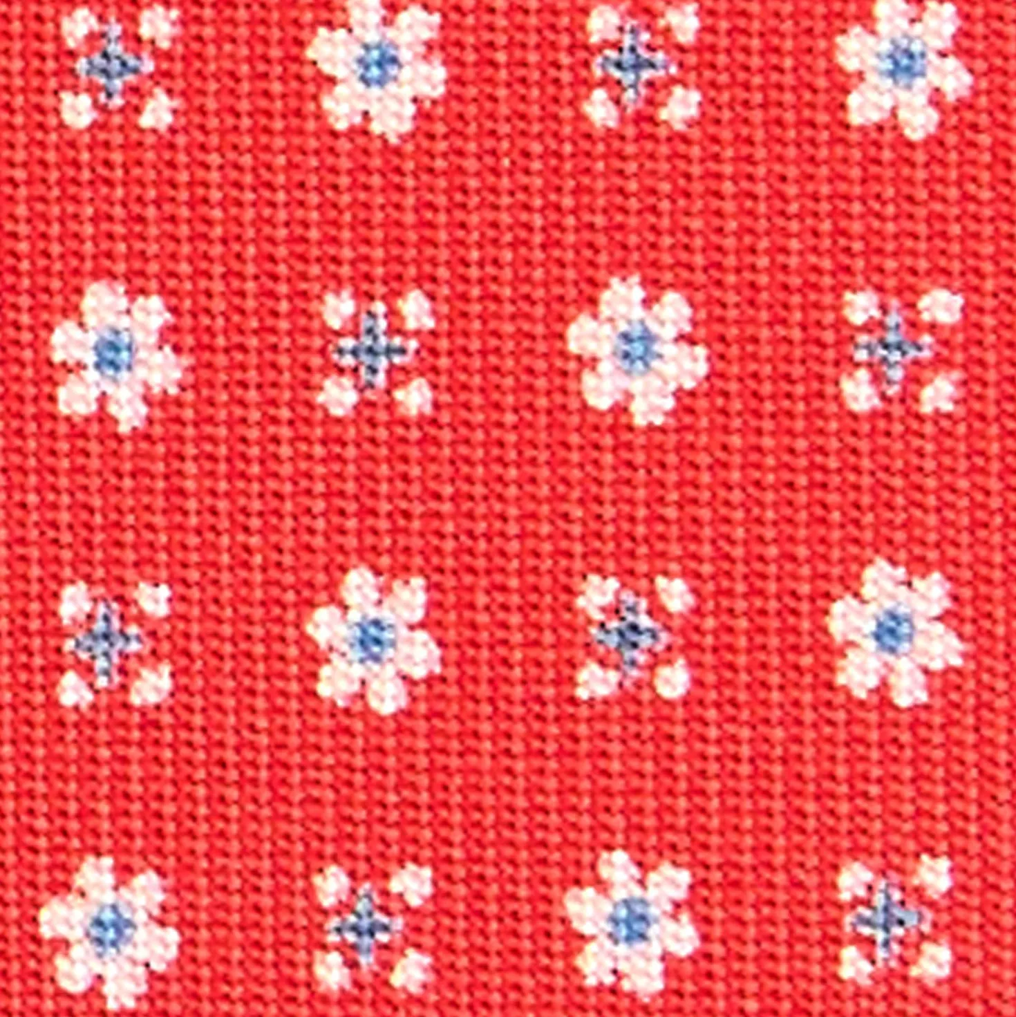 CRAVATTA SARTORIALE CLASSICA IN SETA ROSSA Microfantasia fiore