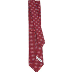 CRAVATTA SARTORIALE CLASSICA IN SETA BORDEAUX Microfantasia fiore