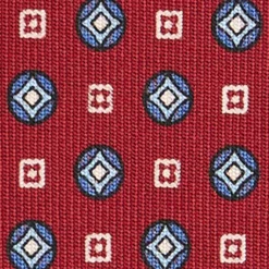 CRAVATTA SARTORIALE CLASSICA IN SETA BORDEAUX Microfantasia fiore