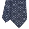 CRAVATTA SARTORIALE CLASSICA IN SETA BLU SCURO Microfantasia fiore
