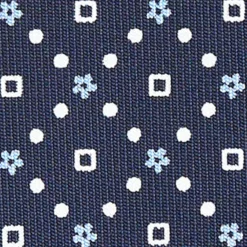 CRAVATTA SARTORIALE CLASSICA IN SETA BLU SCURO Microfantasia fiore