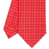 CRAVATTA SARTORIALE CLASSICA IN SETA ROSSA Microfantasia fiore