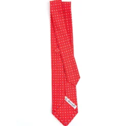 CRAVATTA SARTORIALE CLASSICA IN SETA ROSSA Microfantasia fiore