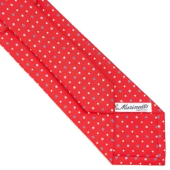 CRAVATTA SARTORIALE CLASSICA IN SETA ROSSA Microfantasia fiore