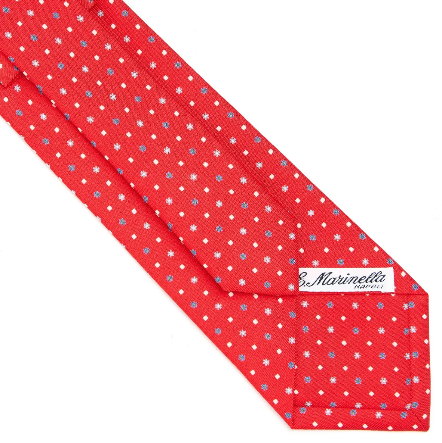 CRAVATTA SARTORIALE CLASSICA IN SETA ROSSA Microfantasia fiore