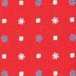 CRAVATTA SARTORIALE CLASSICA IN SETA ROSSA Microfantasia fiore