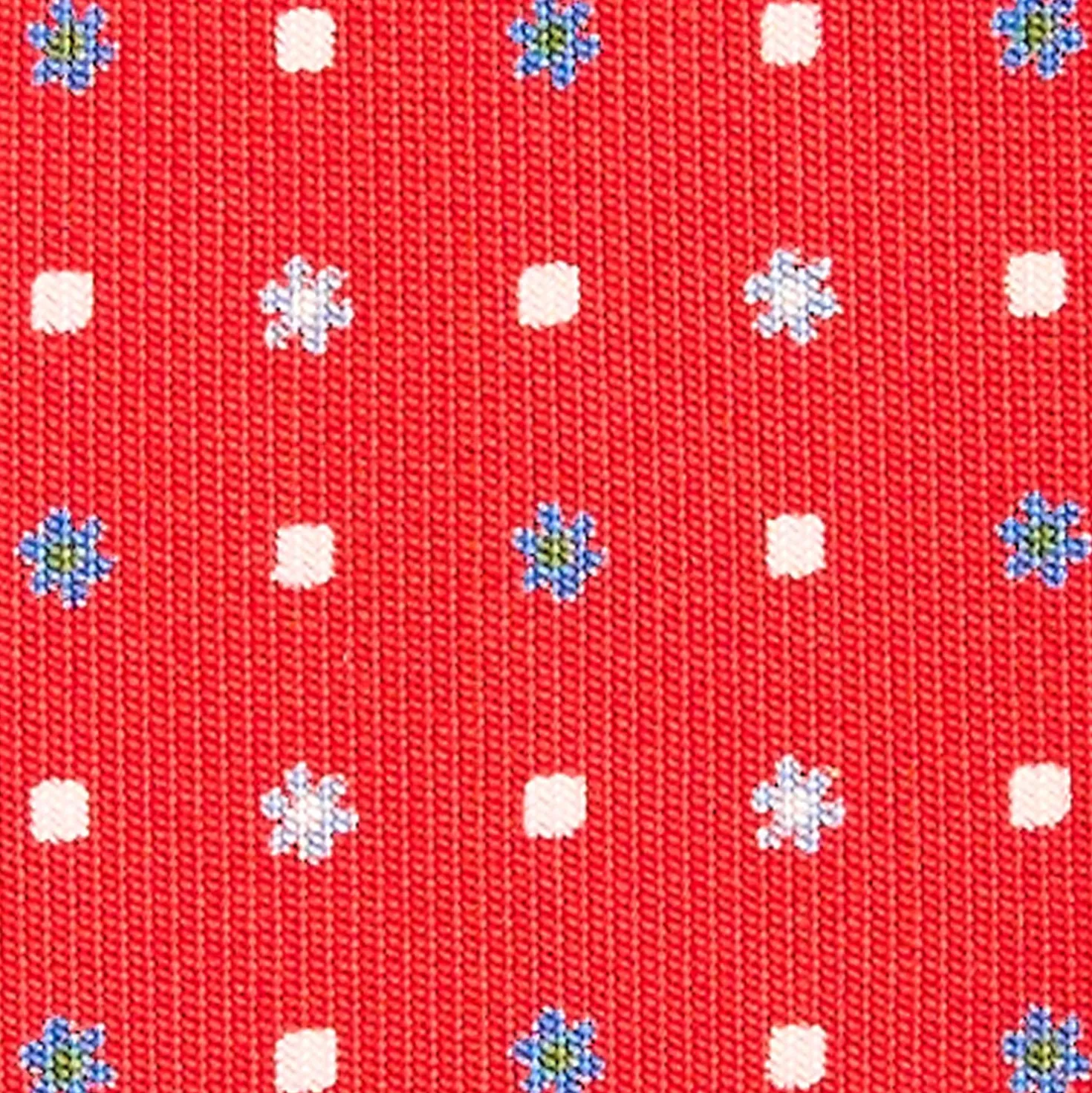 CRAVATTA SARTORIALE CLASSICA IN SETA ROSSA Microfantasia fiore