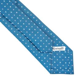 CRAVATTA SARTORIALE CLASSICA IN SETA BLU Microfantasia fiore
