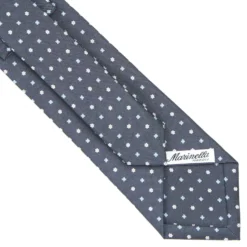 CRAVATTA SARTORIALE CLASSICA IN SETA GRIGIO SCURO Microfantasia fiore